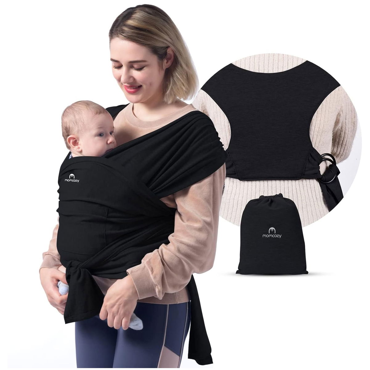 Product Image for Momcozy baby wrap carrier black