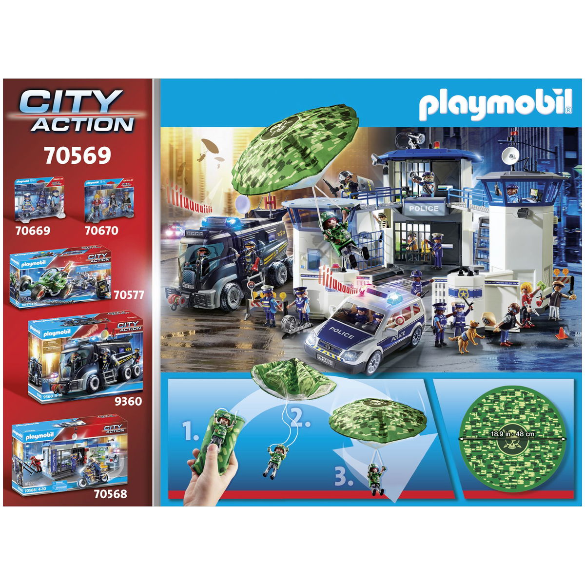 PLAYMOBIL City Action 70569: Police helicopter with parachute chase