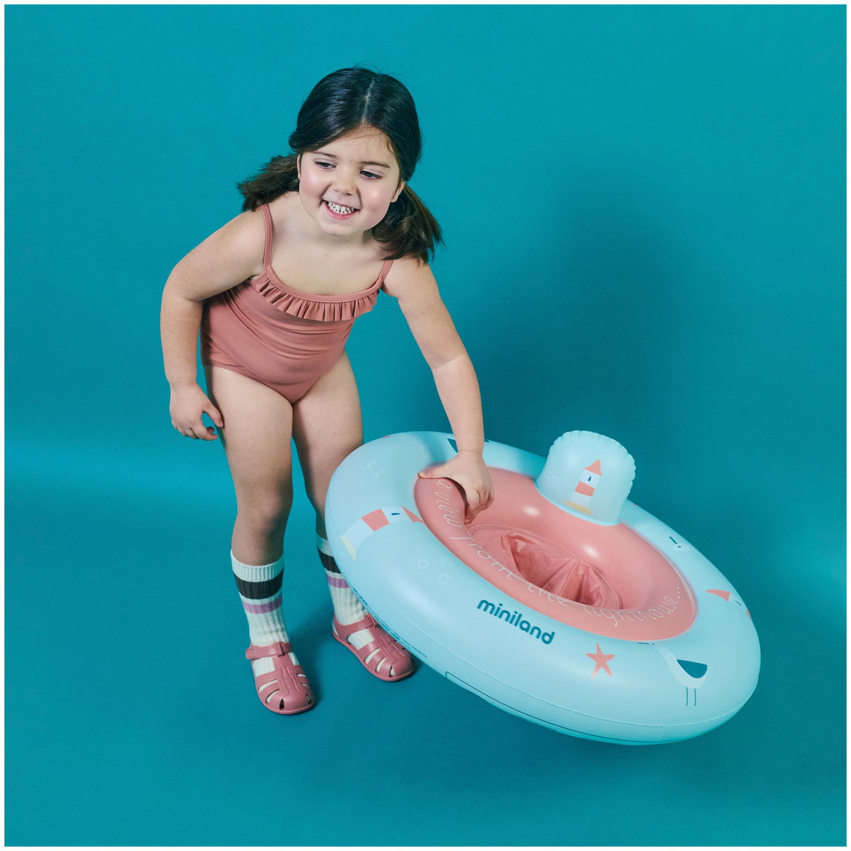 Bouée pour bébé gonflable avec ombrelle - Areu Bébé