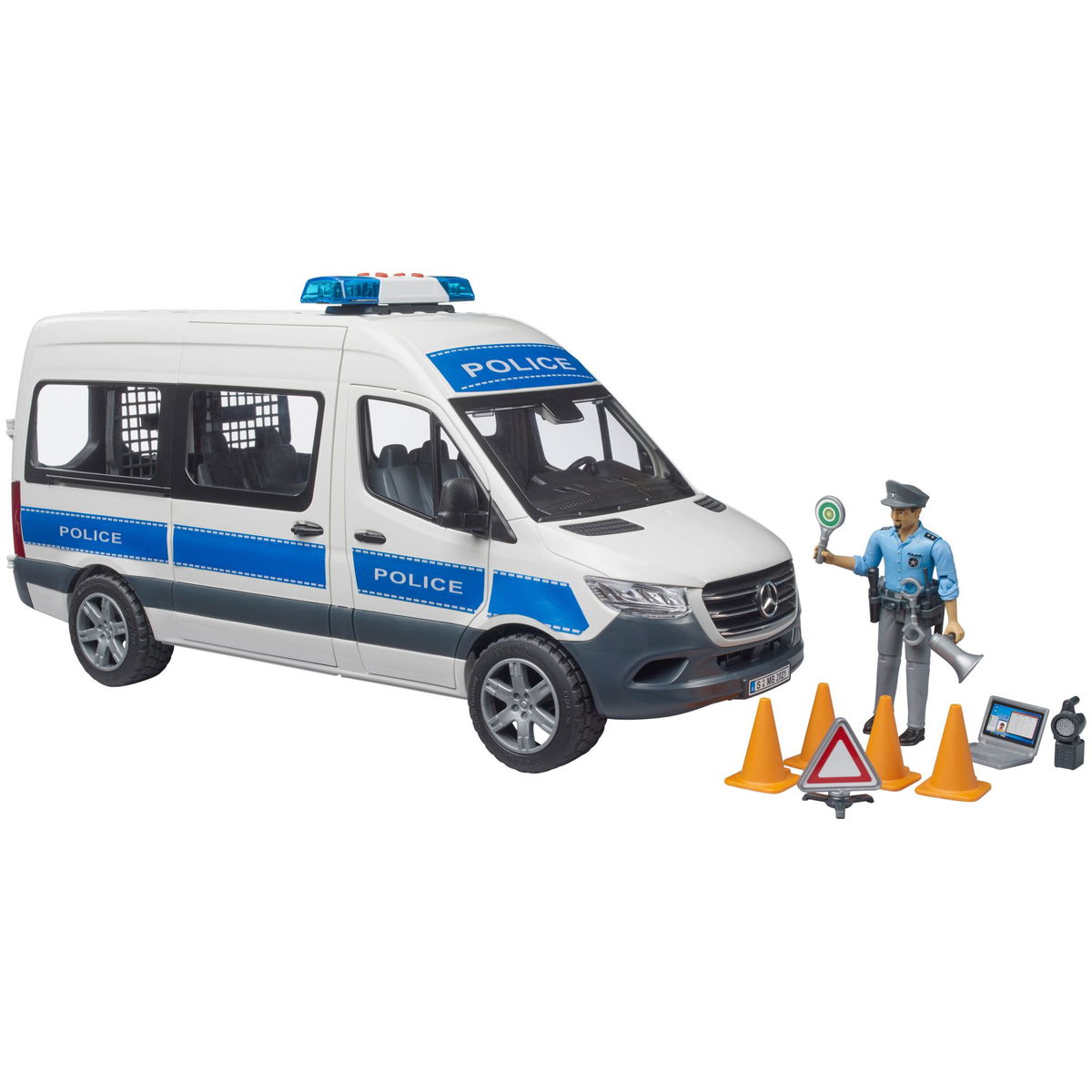 BRUDER - Véhicule policier avec personnage et accessoires - MERCEDES BRUDER - Véhicule policier avec personnage et accessoires - MERCEDES