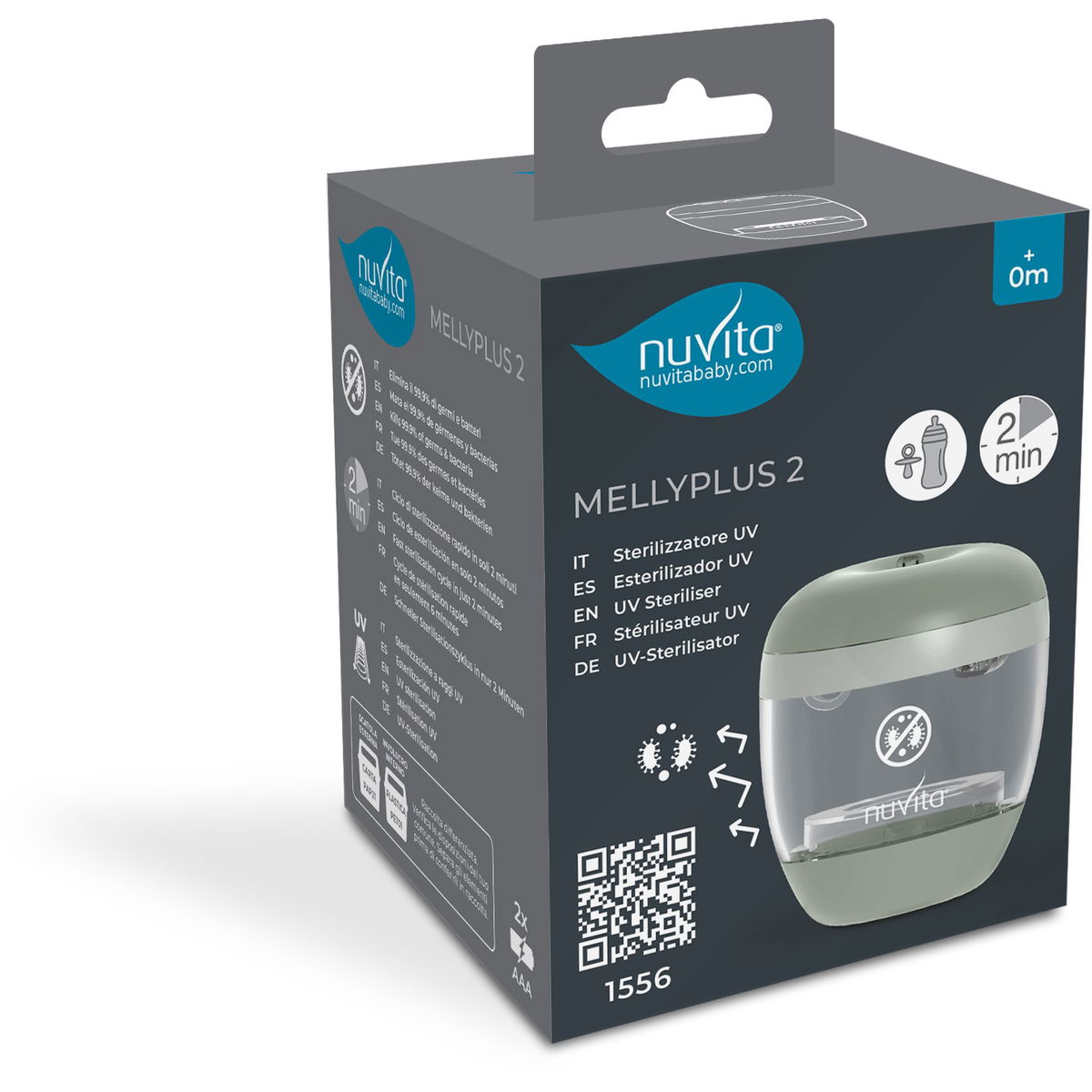 Nuby Stérilisateur Sucette UV Portable + Tétine 0-6 Mois - Élimine 99% Germes