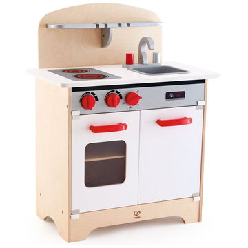 Hape E3153 – Spielzeug-Kühlschrank Aus Holz, Mit Gefrierfach & Vielen Funktionen, Ab 3 Jahren, Weiß
