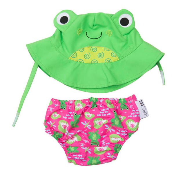 Zoocchini Bath Diapers and Hat Frog