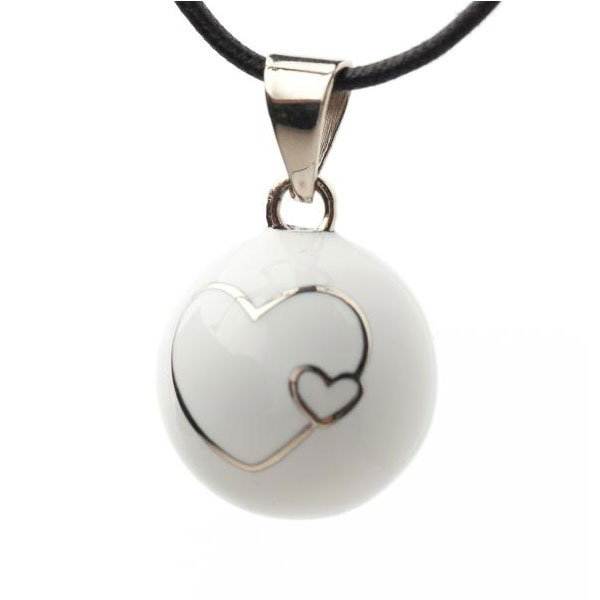 Bola Singing Ball doppio cuore bianco