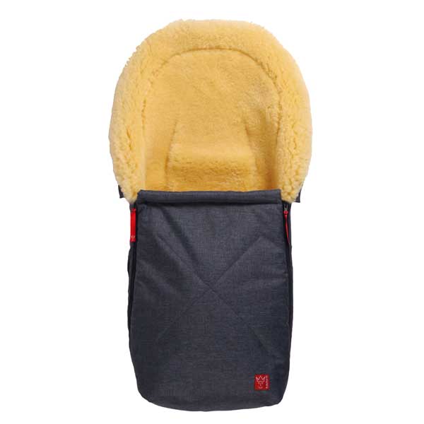 Product Image for Kaiser Chancelière pour siège bébé Emma en peau d'agneau navy melange Remplissage Peau de mouton