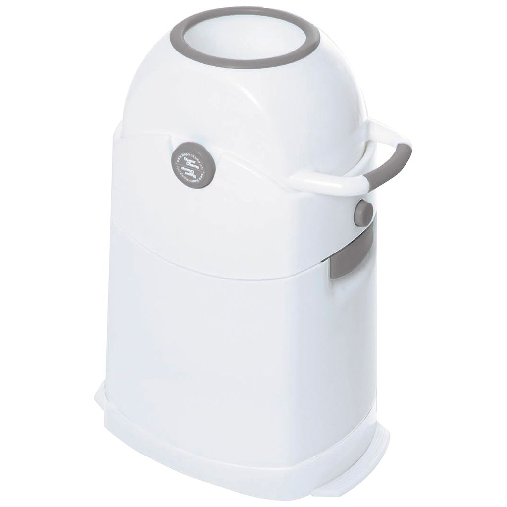 Diaper Genie Secchio completo (bianco) | Include 3 ricariche che possono contenere fino a 810 pannolini per neonati | Include 1 filtro a carbone