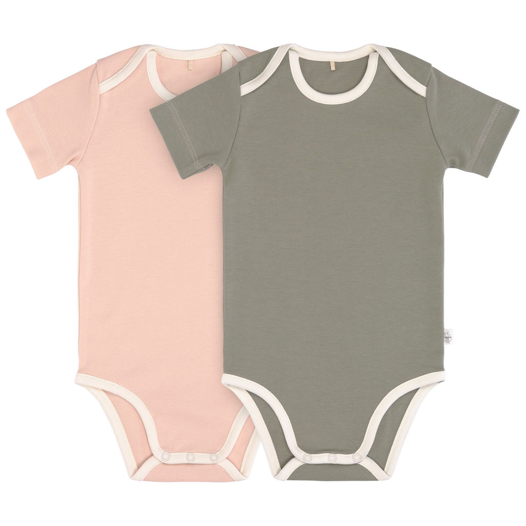 Product Image for Set casual di 2 body a maniche corte GOTS rosa/oliva