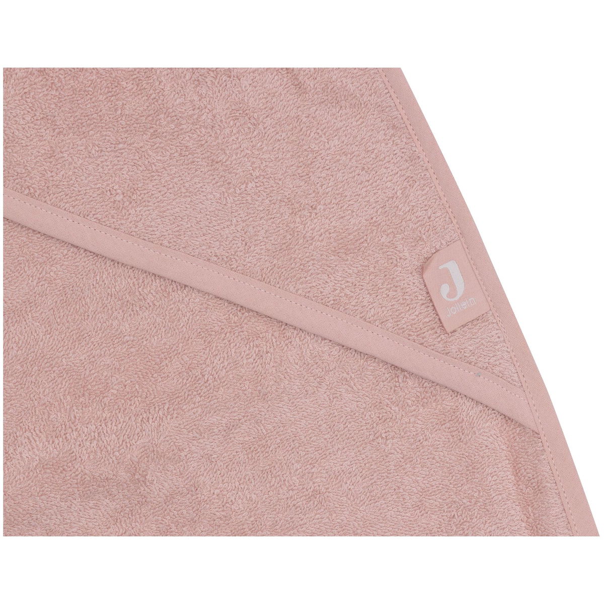 Jollein Serviette Bain Capuche Bébé Coton Rose 75x75 Cm – Cape De Bain Douce Hydrophile Pour Nouveau-né