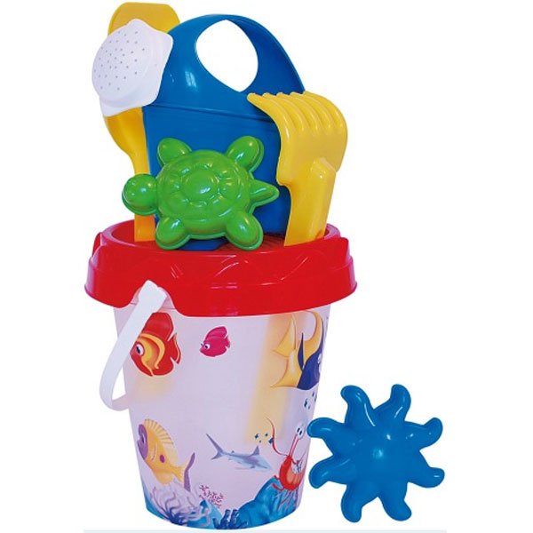 Sand Toys Bucket Set with Pourer small 7 pieces
