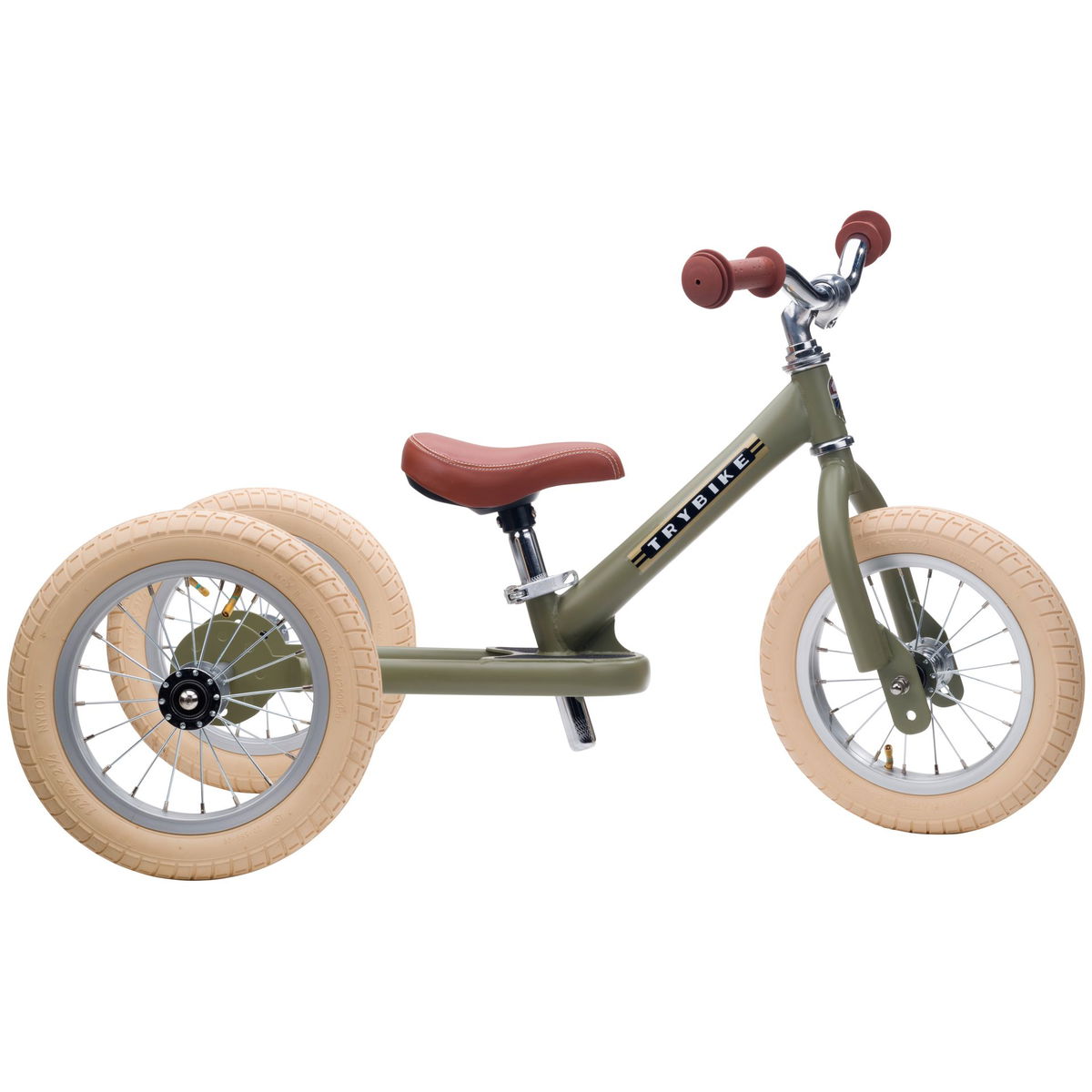 Product Image for Trybike Steel 2in1 Balance Bike and Tricycle vintage green matt age from 15 M