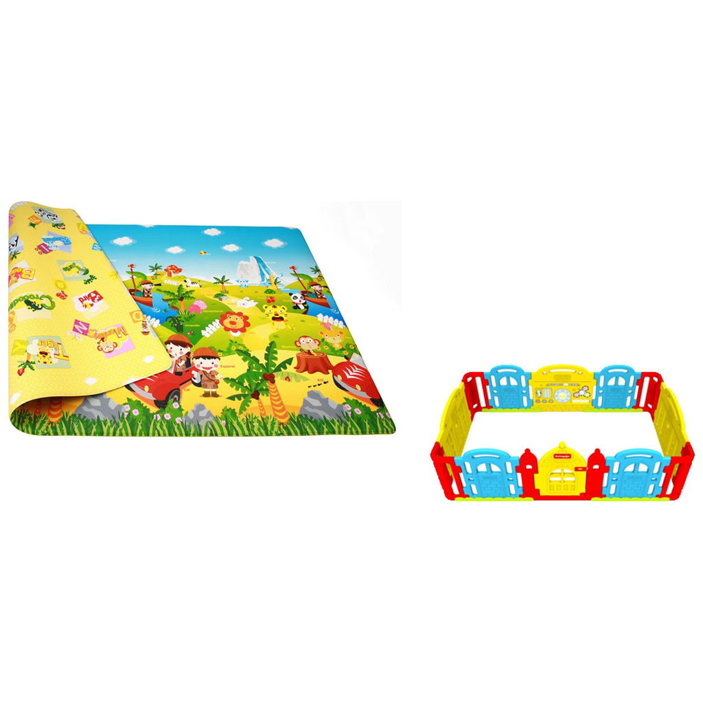 Dwinguler Playmat with Castle safe play on a padded floor