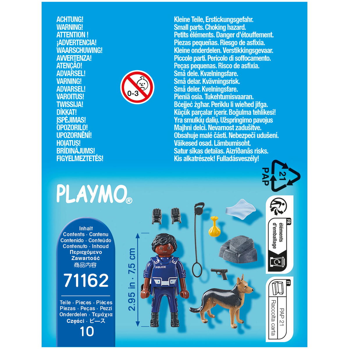 PLAYMOBIL City Action 71162: Policeman with sniffer dog exciting