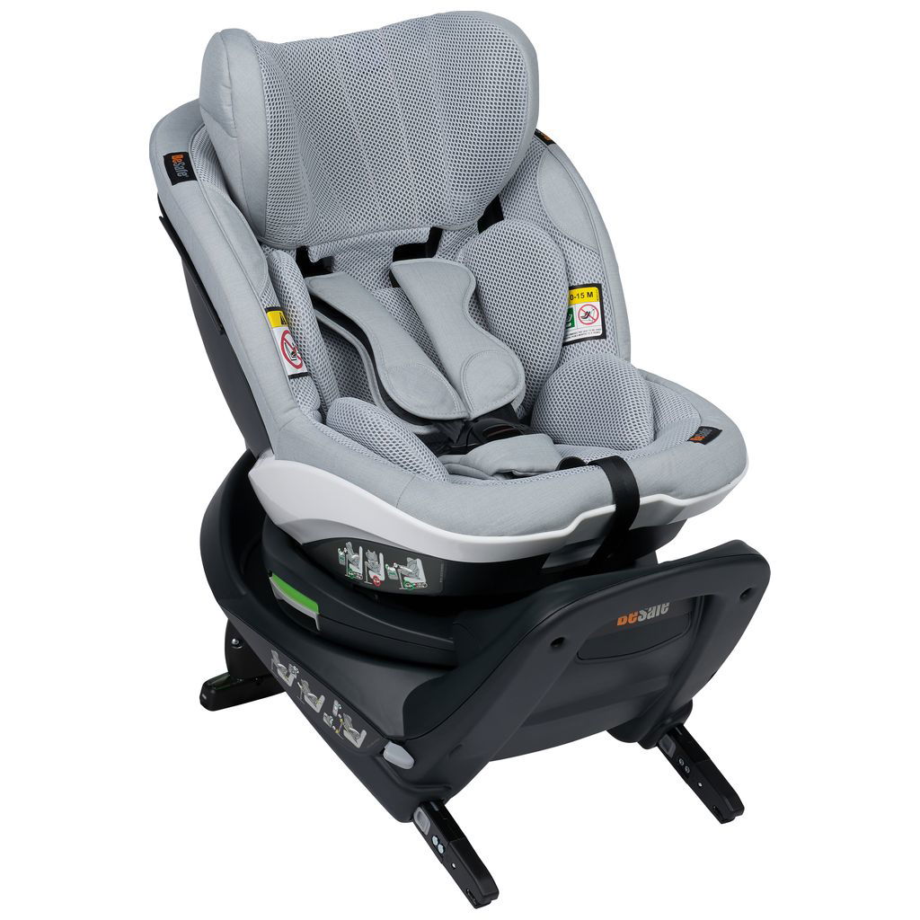 Grauer Autositz f&uuml;r Kinder mit weicher Polsterung und Isofix