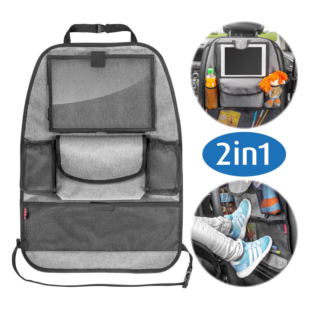 Rangement pour dos de siège de voiture avec sac isotherme noir