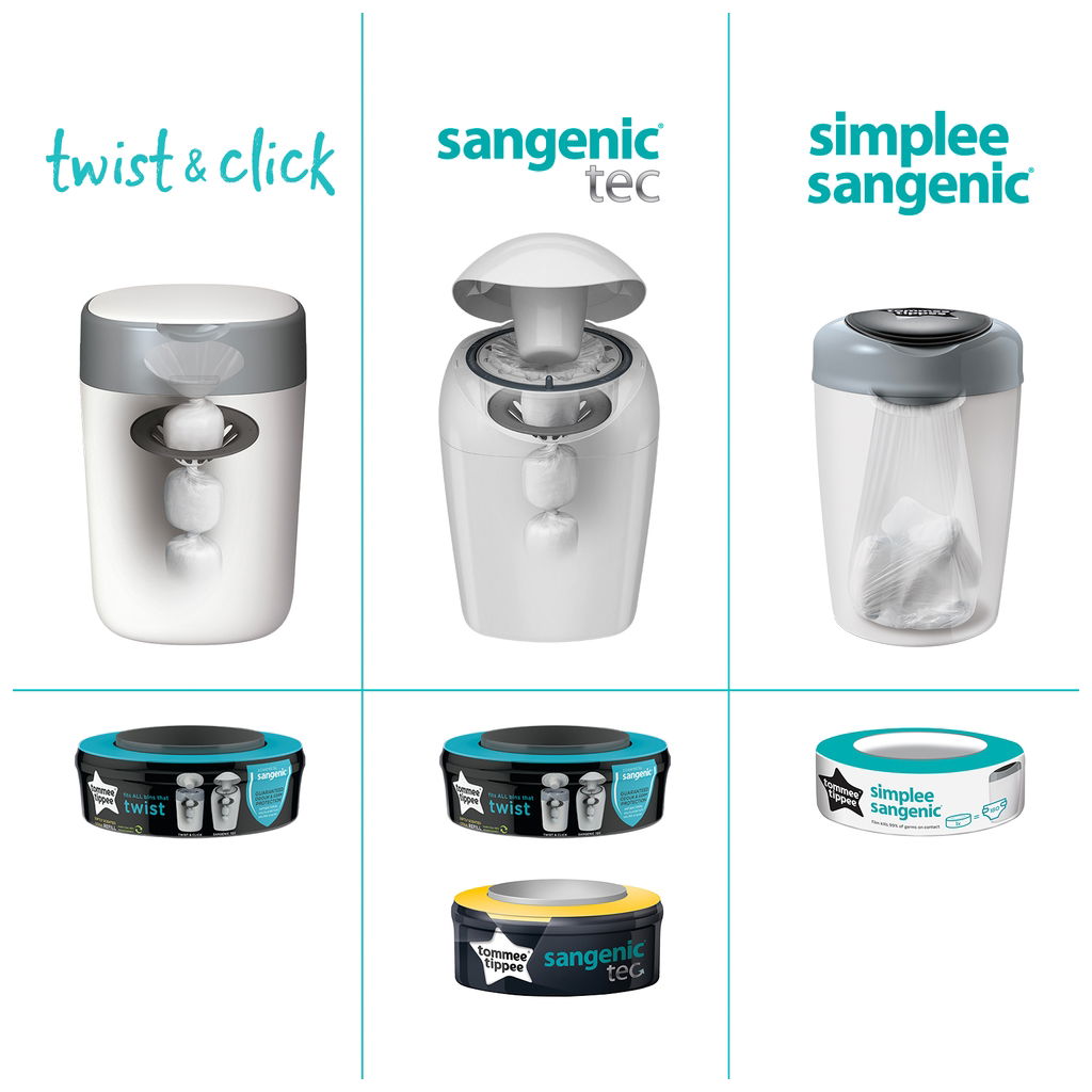 Tommee Tippee Sangenic Cassettes Twist Click 18s Refill