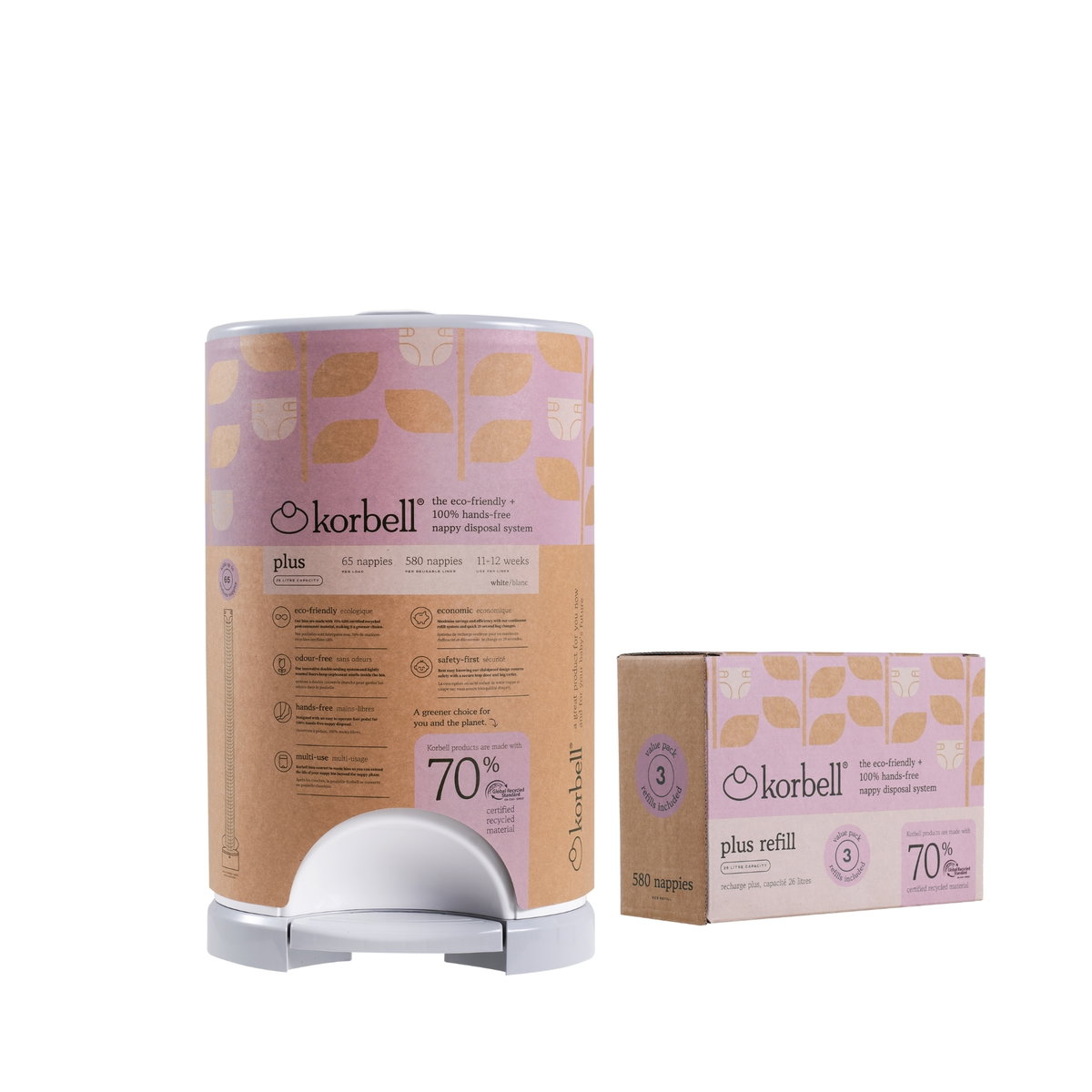 Product Image for Korbell Ensemble de poubelle à couches Plus recyclée