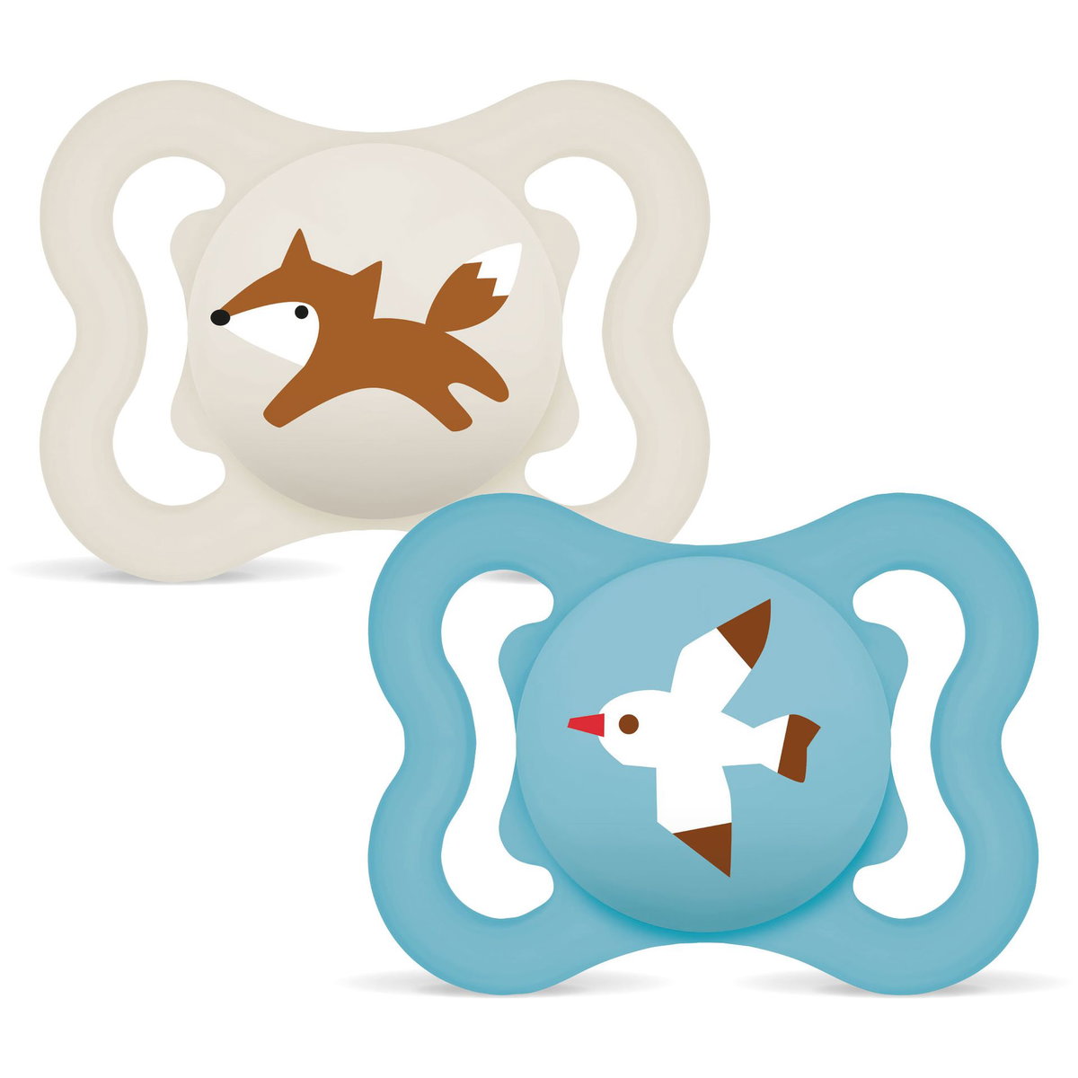 Product Image for MAM Supreme Silicone Pacifier Fox/Seagull Size 0-6M age 0-6 M