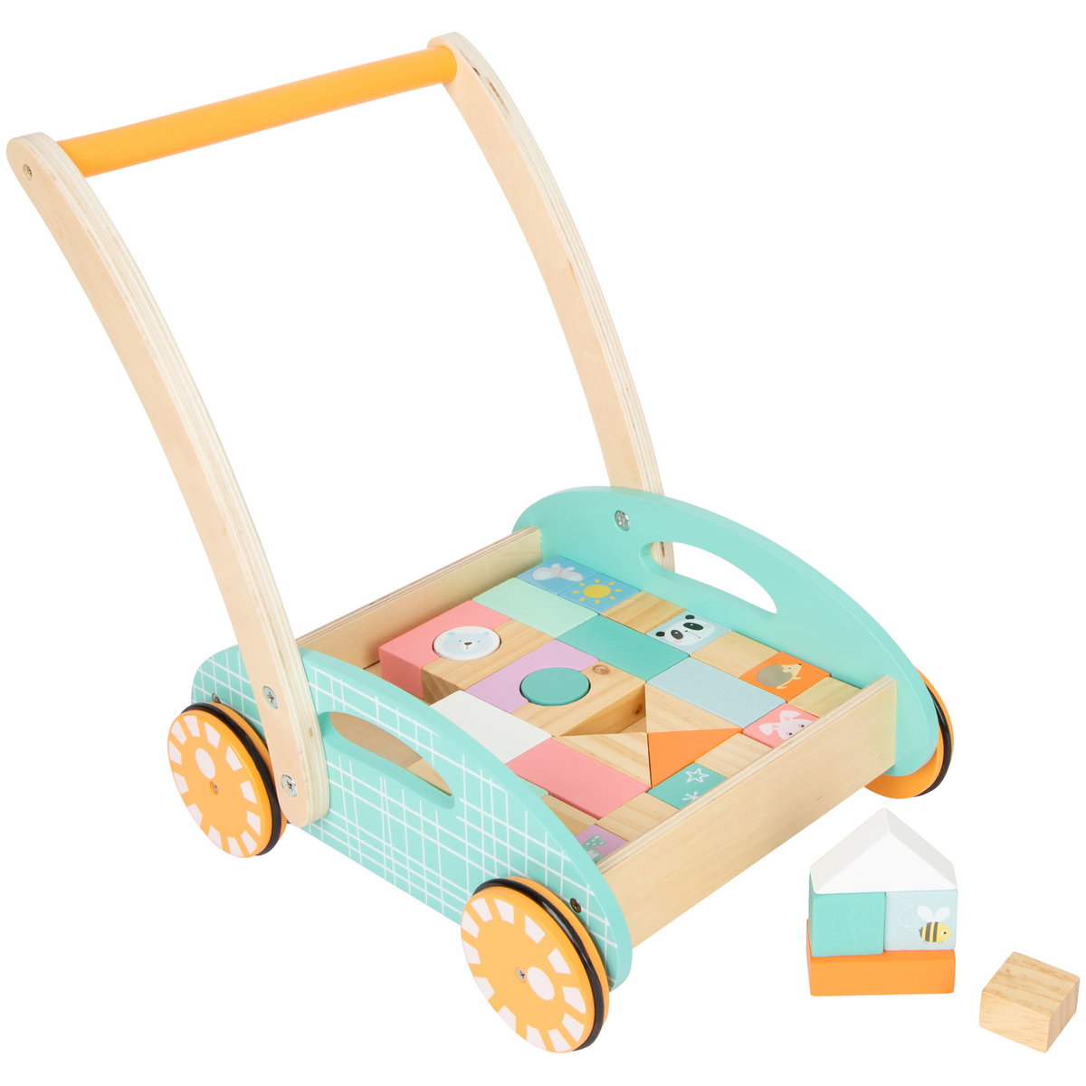 Product Image for small foot Carrello primi passi con blocchi da costruzione
