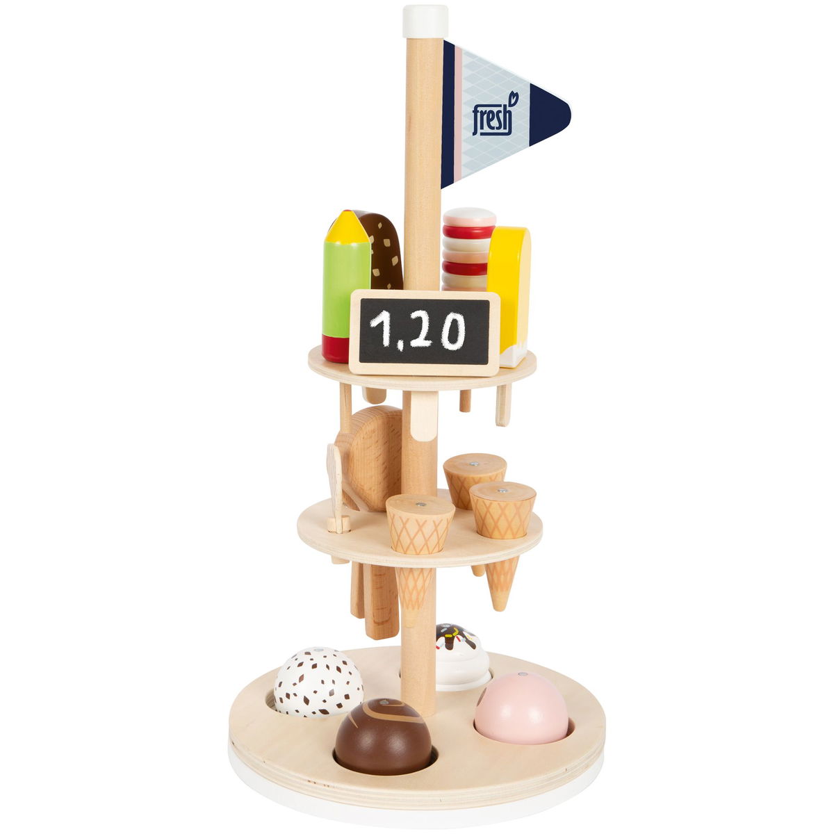 small foot Ice Cream Stand Fresh – Wooden Play Kitchen Toy