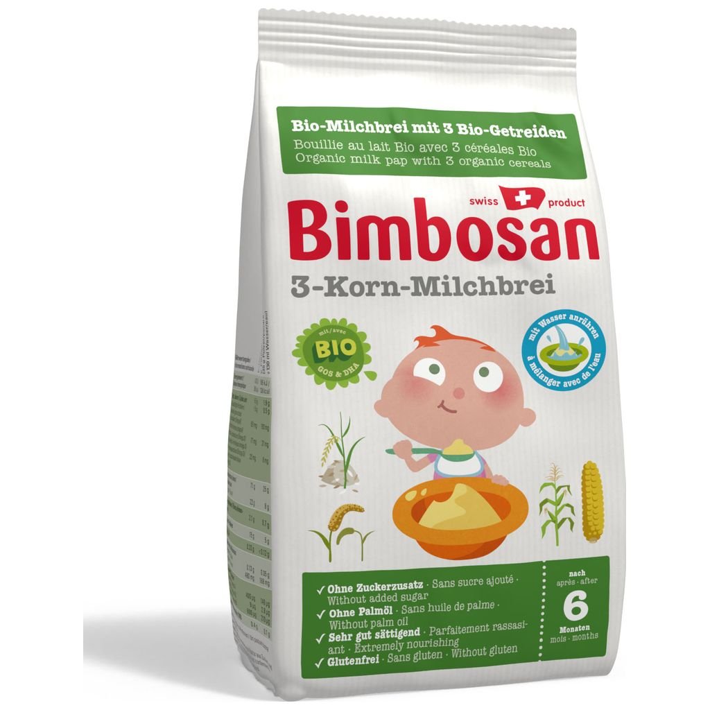 Bimbosan Bio Bouillie de lait aux 3 céréales