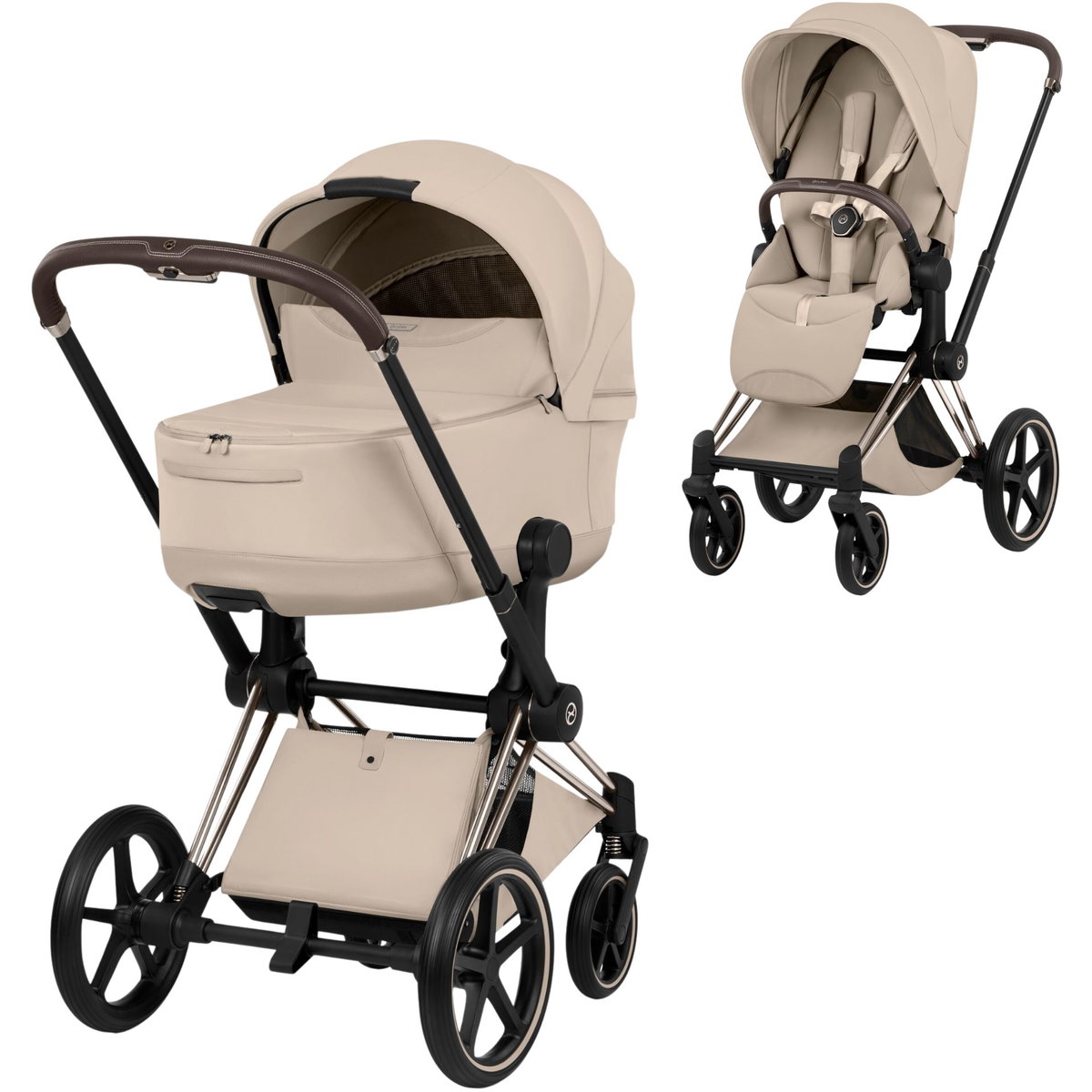 Product Image for CYBEX Priam Style champagne gold Set cozy beige beige for 1 child with 4 wheels