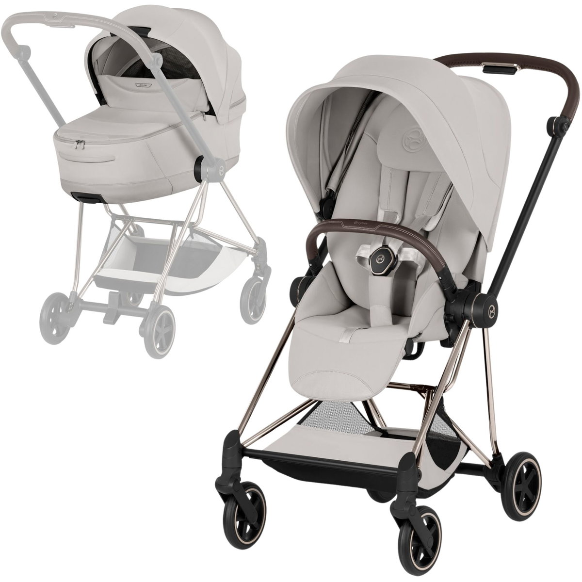 Product Image for CYBEX Mios Style champagne gold Set city grey light grey pour 1 enfant avec 4 roues