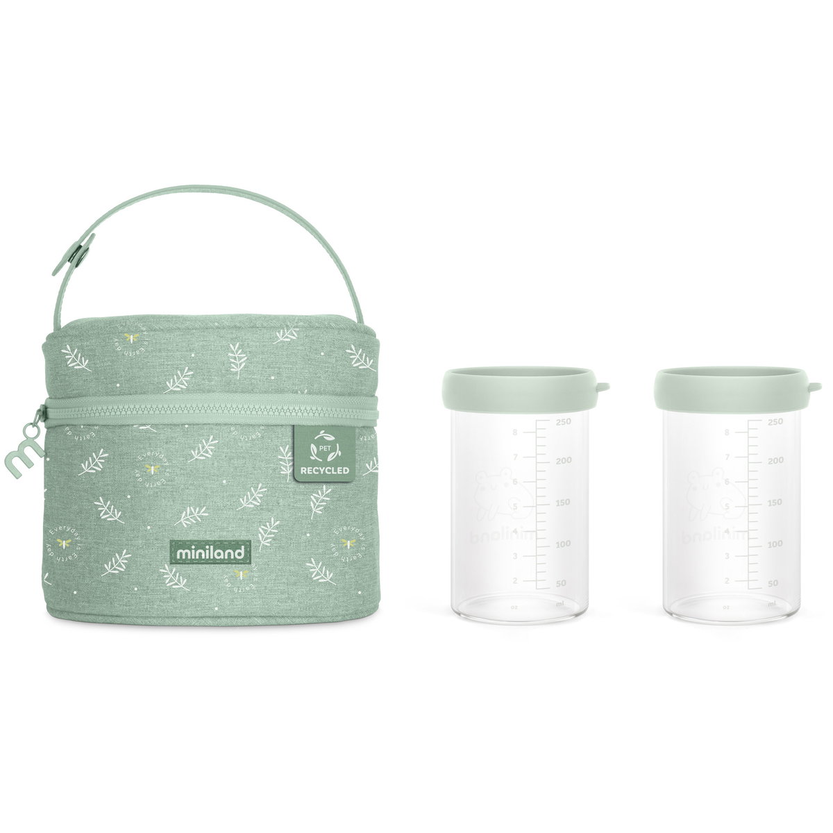 Product Image for miniland pack-2-go ecoSized glass containers Model Frog