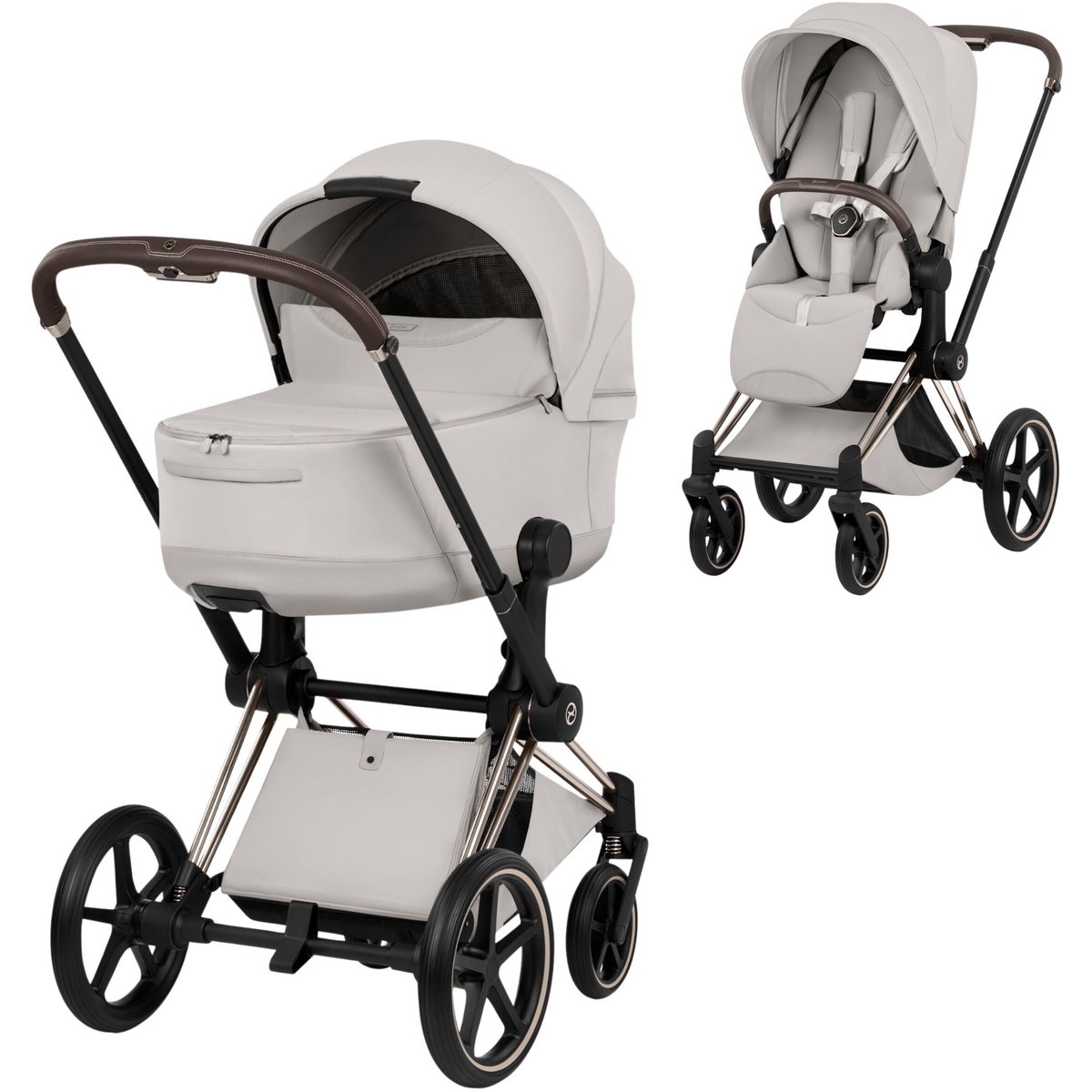 Product Image for CYBEX Priam Style champagne gold Set city grey light grey pour 1 enfant avec 4 roues