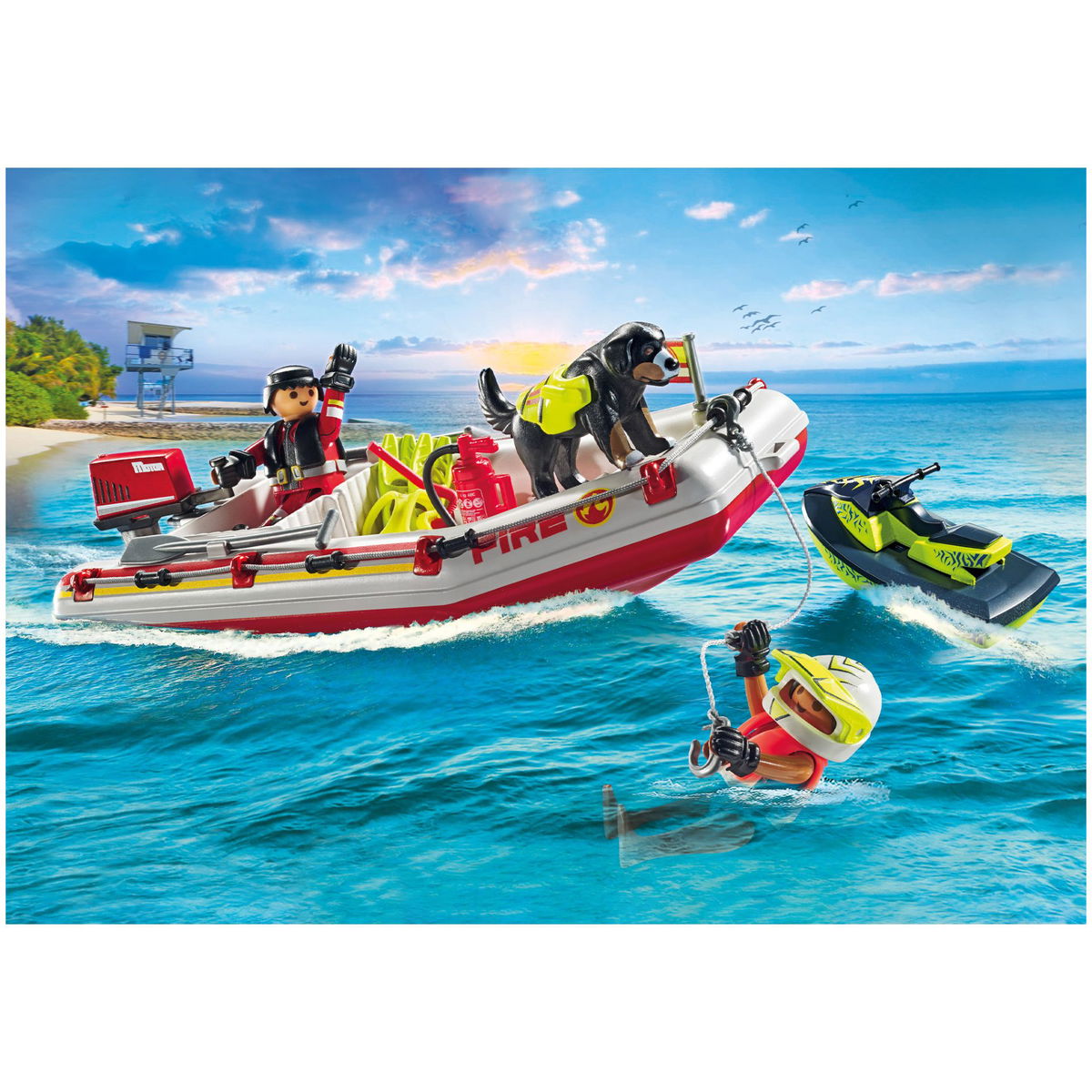 PLAYMOBIL Action Heroes 71464 Feuerwehrboot Mit Aqua Scooter | 4mybaby