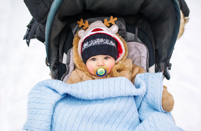sachin and babi light blue dress Snowsuits, Scarves, Slings and Safety • carrying safely in the cold main image 0