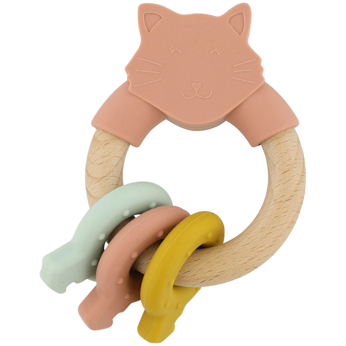 Product Image for trixie Aktivitätsring aus Holz und Silikon Modell Mrs. Cat