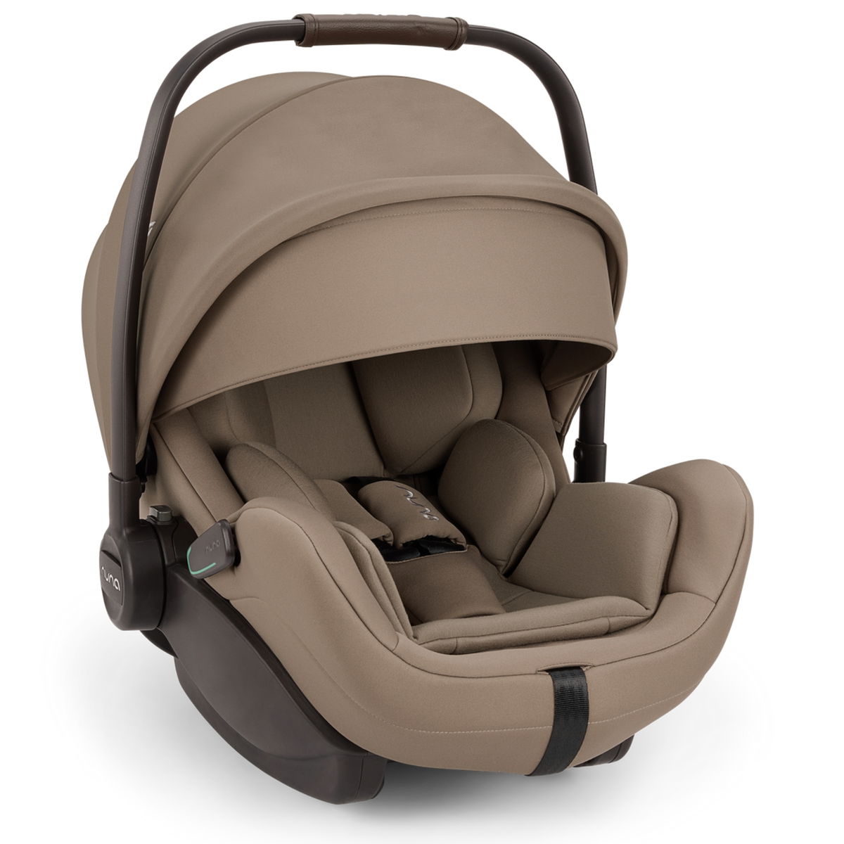 Beige Babyschale mit Polsterung und grossem Verdeck