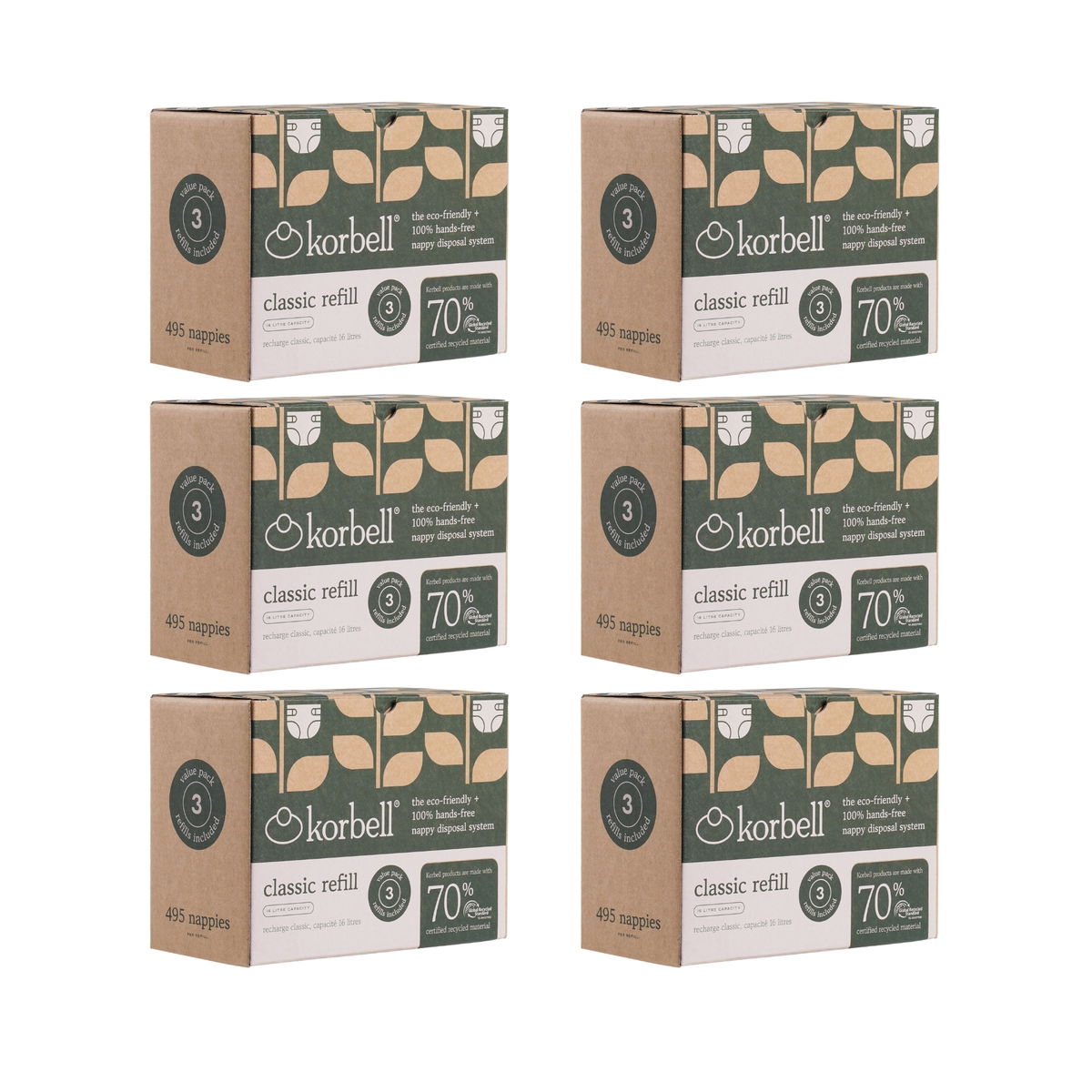 Product Image for Korbell refill foils recycled Package size Pack of 18