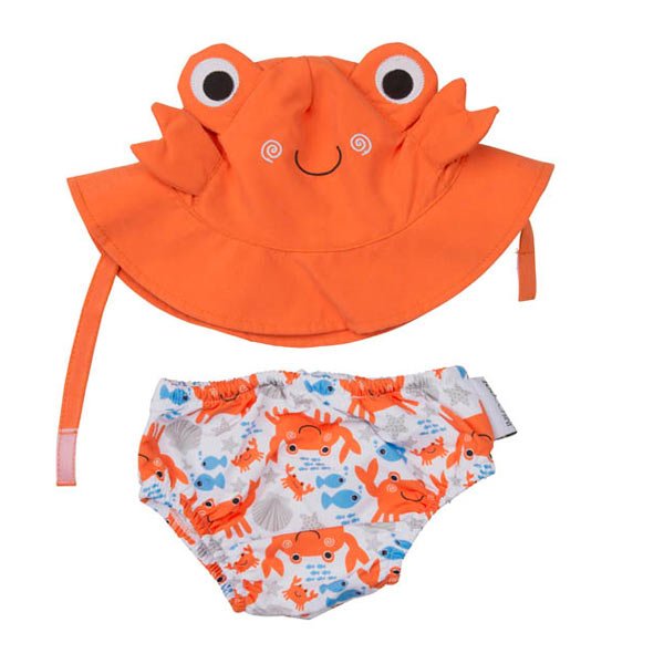 Zoocchini Bath Diapers and Hat Crab