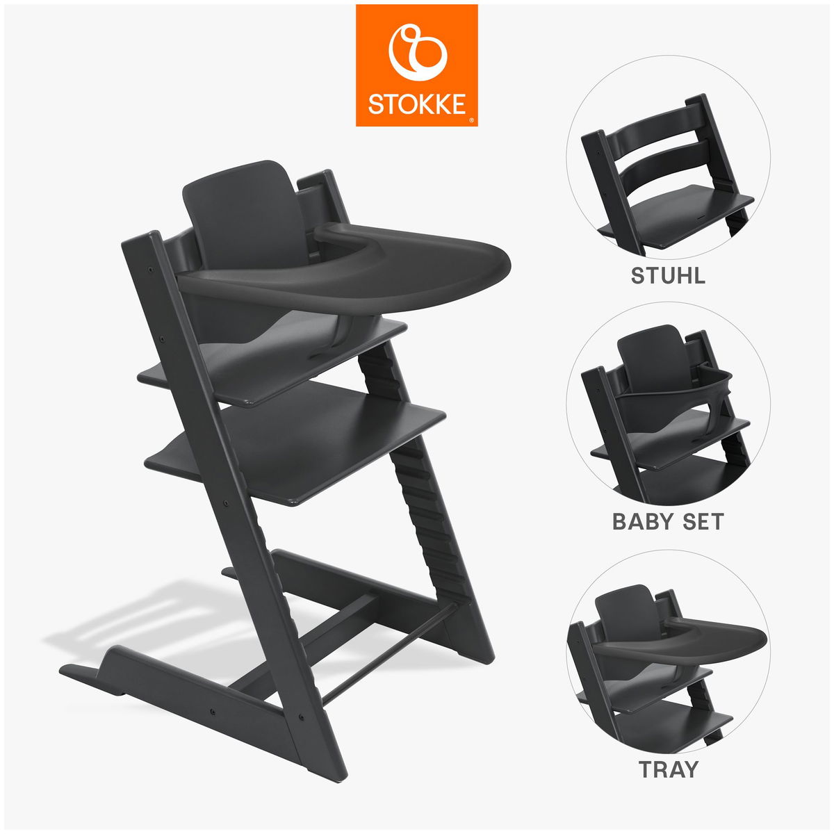 【値下げ】stokke tripp trapp baby set Stokke Pack Tripp Trapp High Chair + Baby Set + Tray