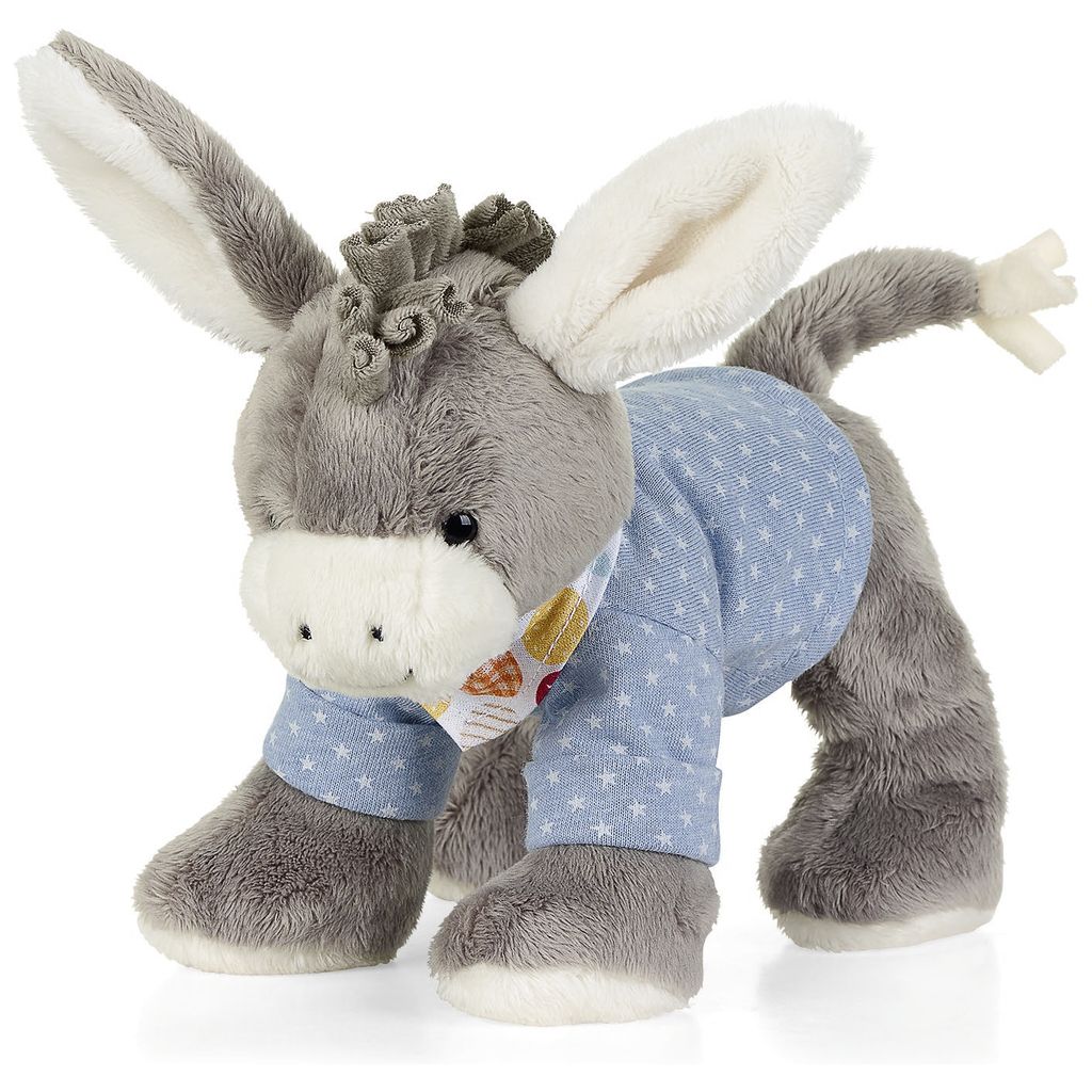 Sterntaler Doudou Emmilius L – Âne Bleu Et Vert En Tissu Moelleux – Pour Bébé – 0 Mois