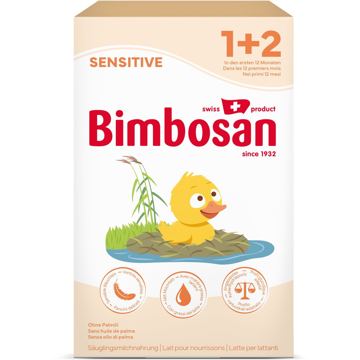 Product Image for Bimbosan Sensitive 1+2 infant formula Package size Faltschachtel