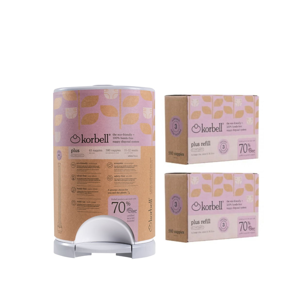 Product Image for Korbell Set di secchi per pannolini riciclati