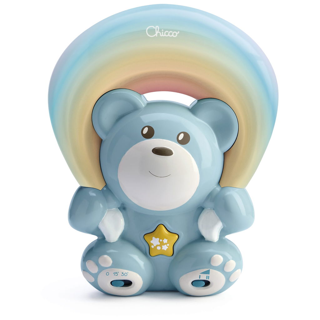 Blauer Bär mit Regenbogen und gelbem Stern vorne