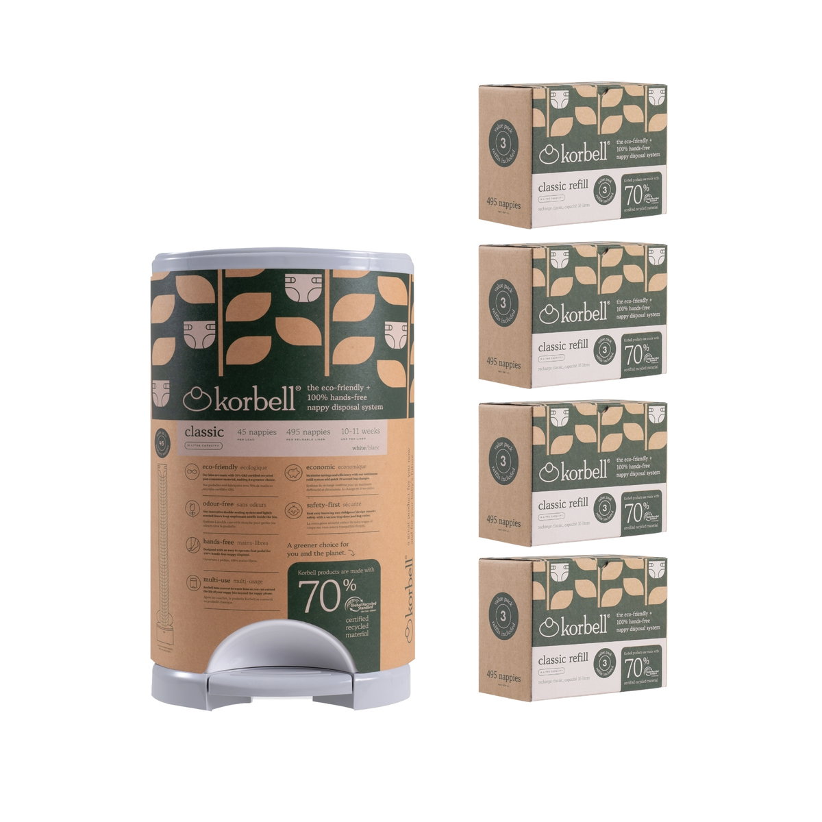 Product Image for Korbell poubelle à couches set recyclé