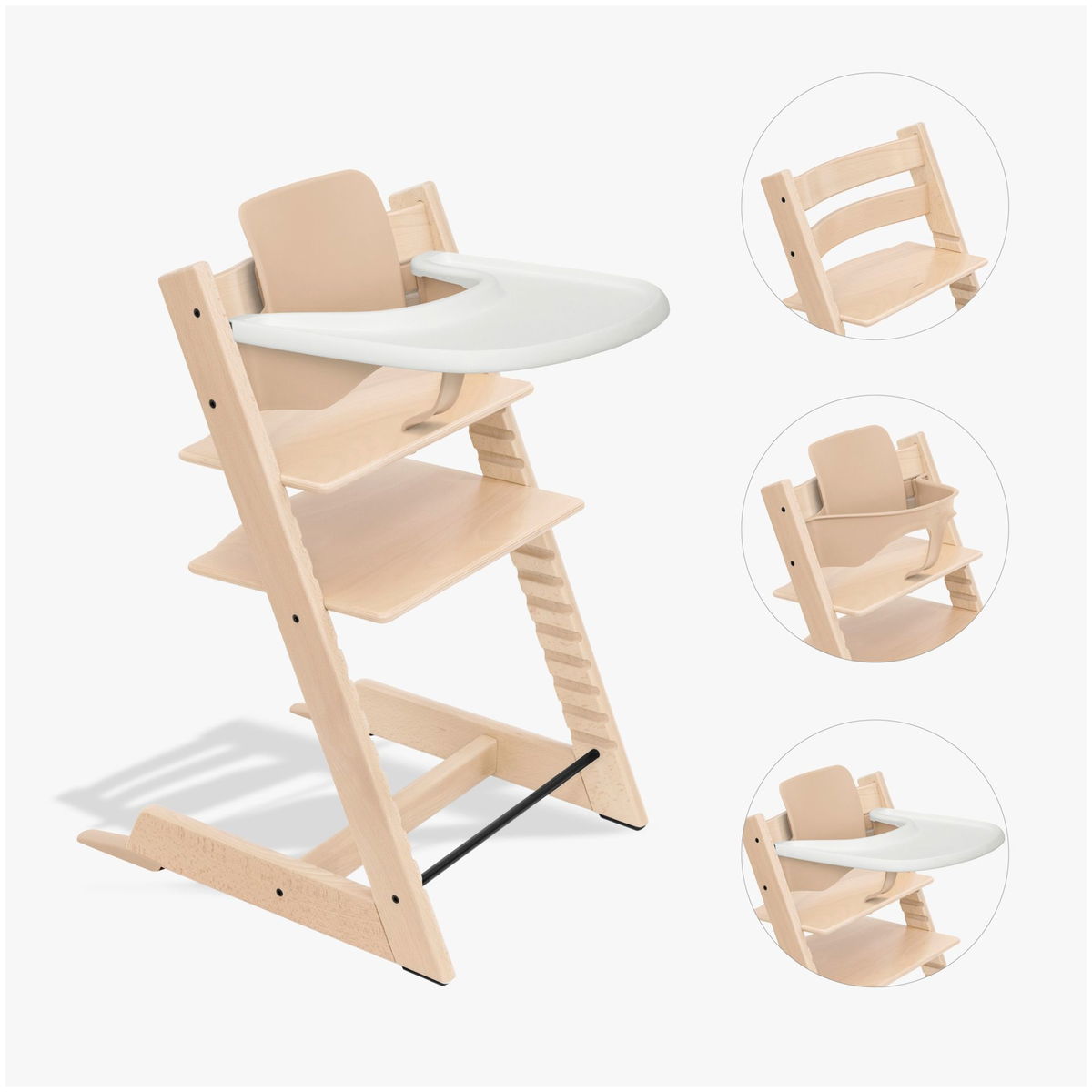 Stokke Tripp Trapp Oak High Chair + Baby Set & Tray Buy