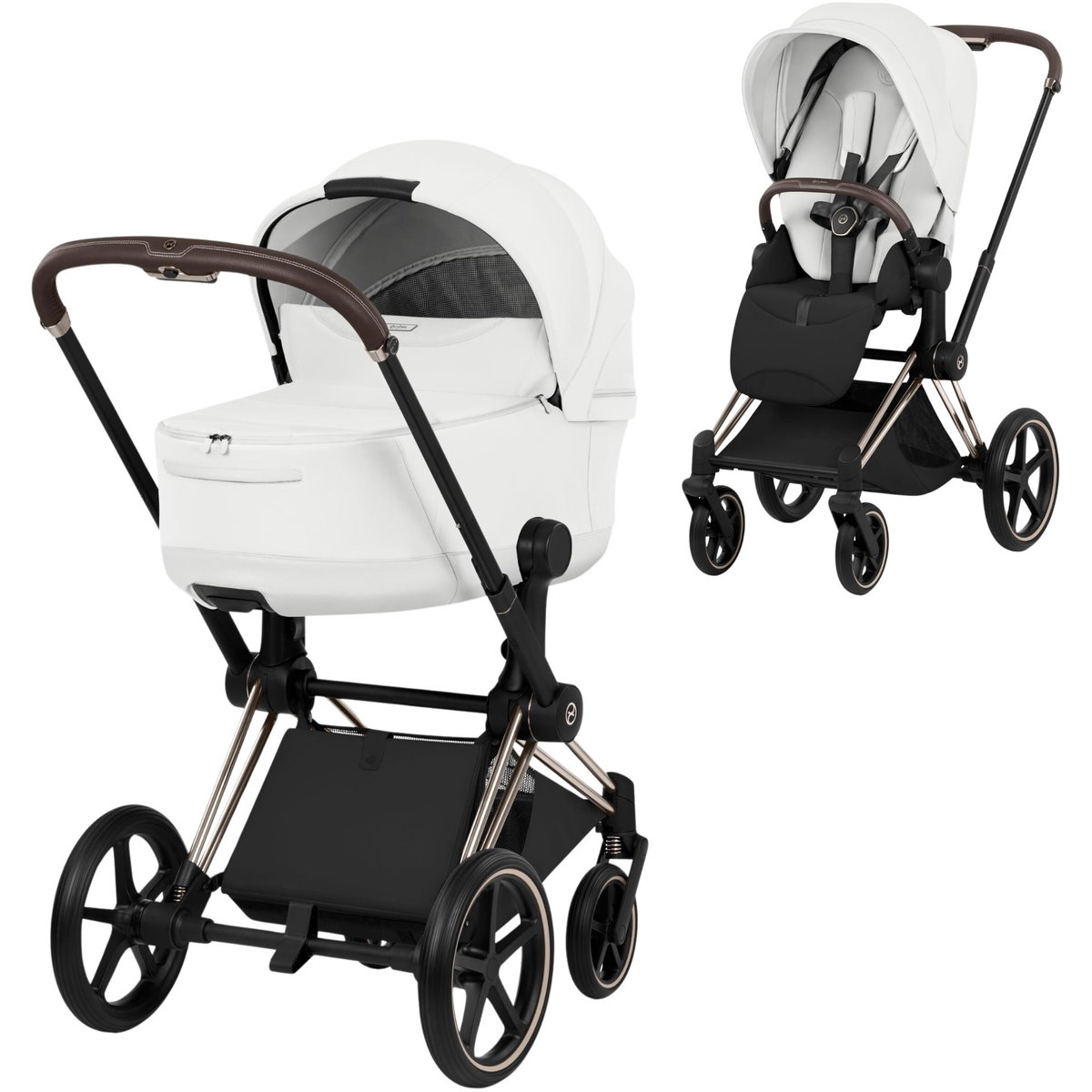 Product Image for CYBEX Priam Style champagne gold Set off white light beige pour 1 enfant avec 4 roues