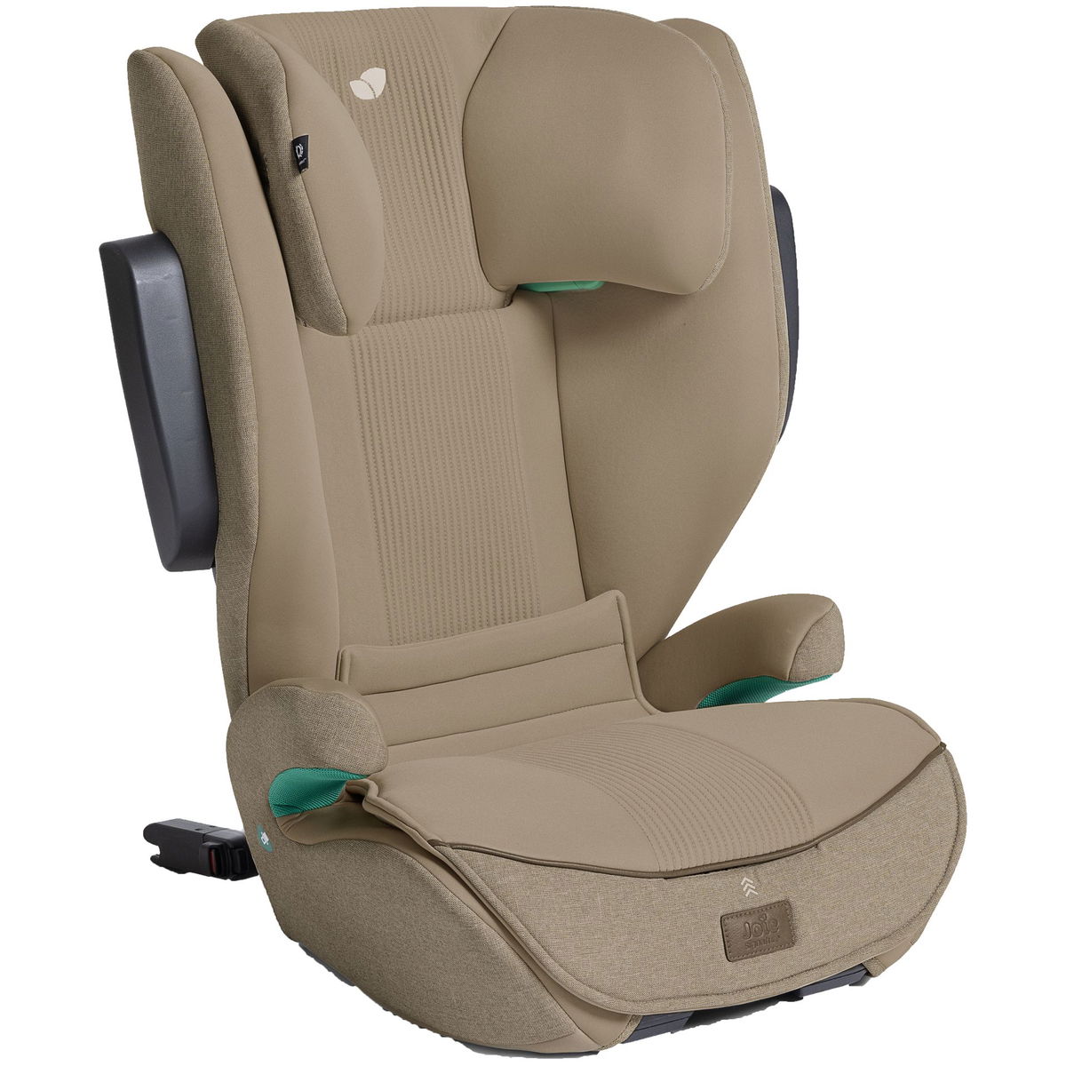 Beiger Kinderautositz mit ergonomischer Form und Seitenaufprallschutz