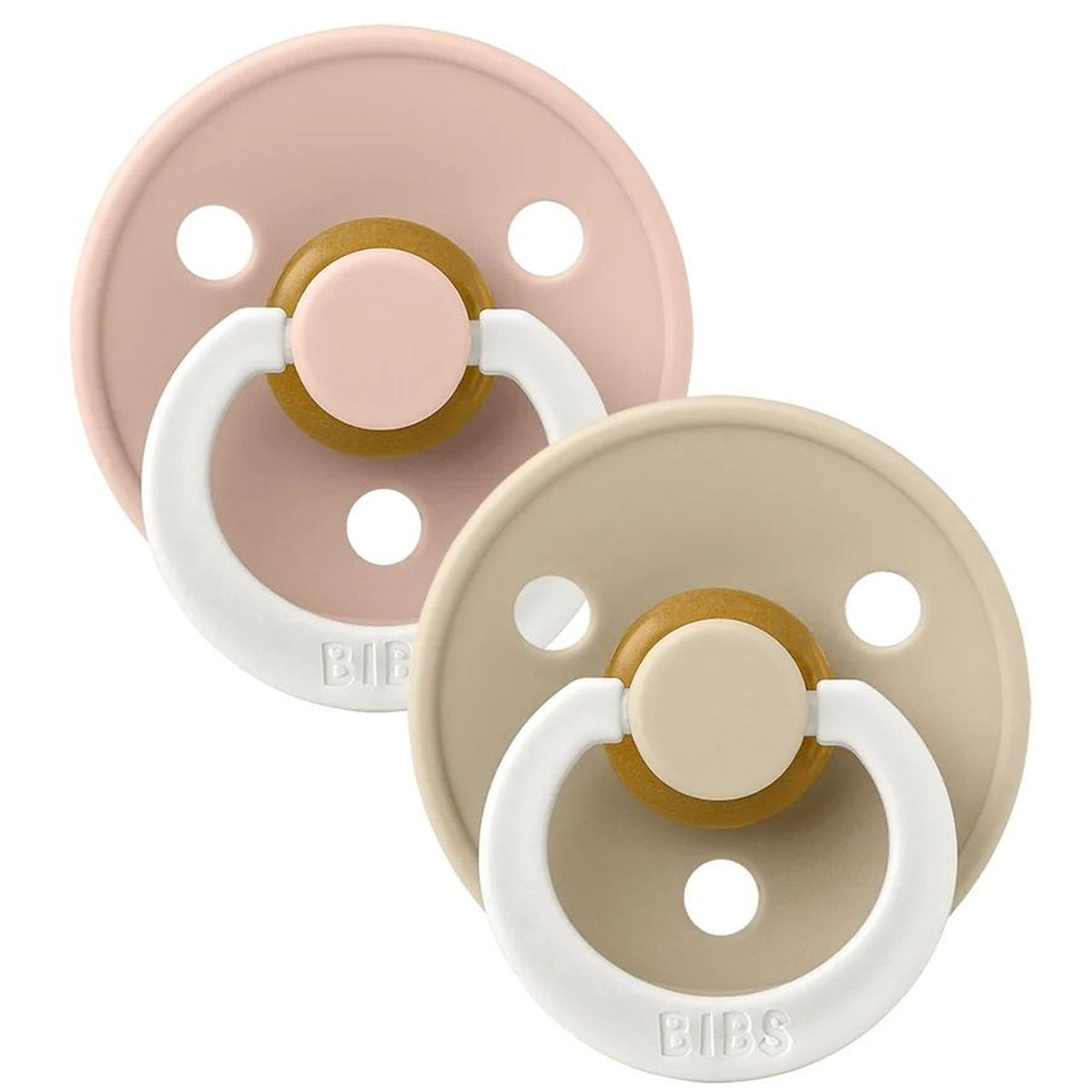 Product Image for BIBS Schnuller Colour Glow Latex Round 2er Pack blush/vanilla Grösse 0-6M Alter 0-6 M