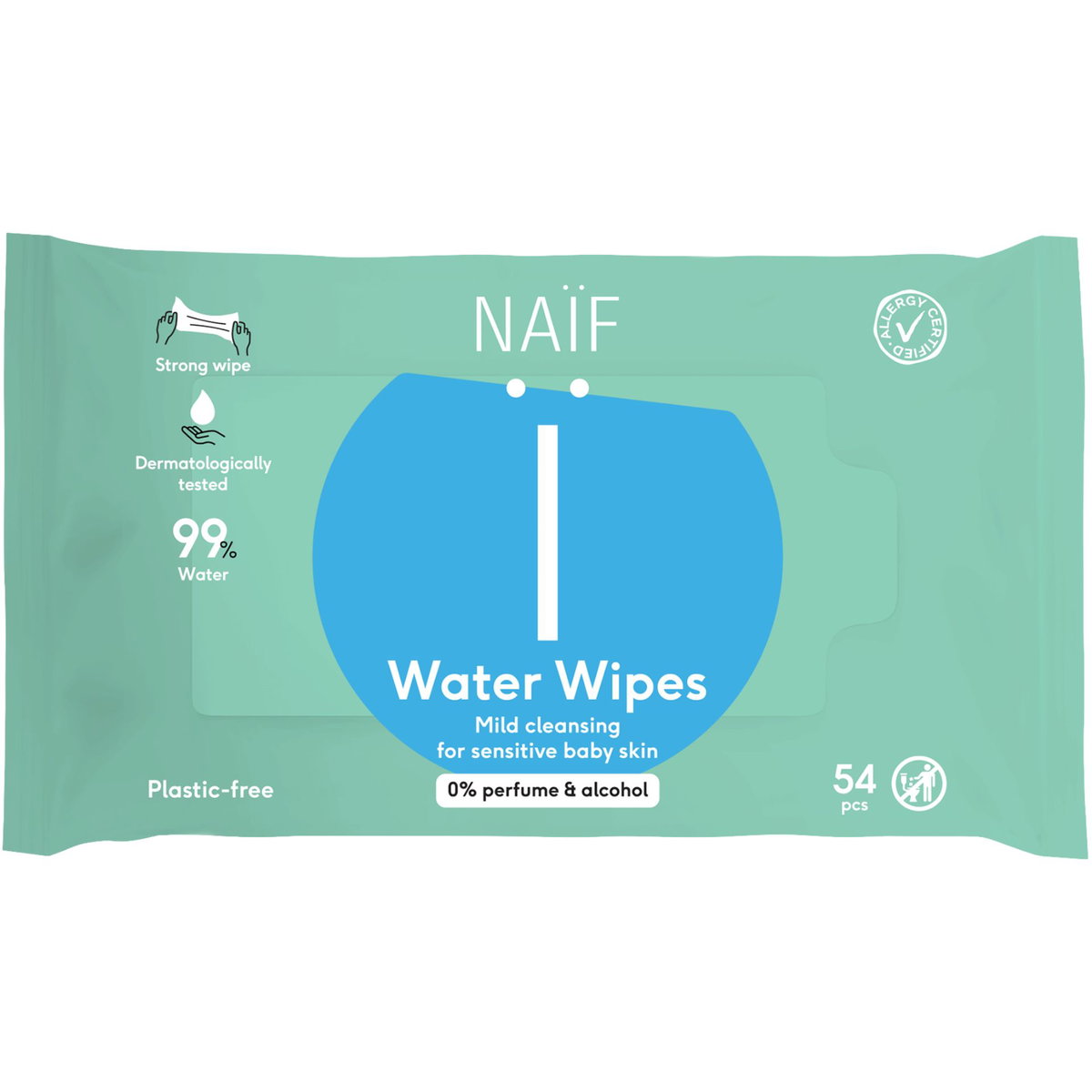 Product Image for NAÏF Kunststofffreie Baby Feuchttücher Packungsgrösse 54 Stück