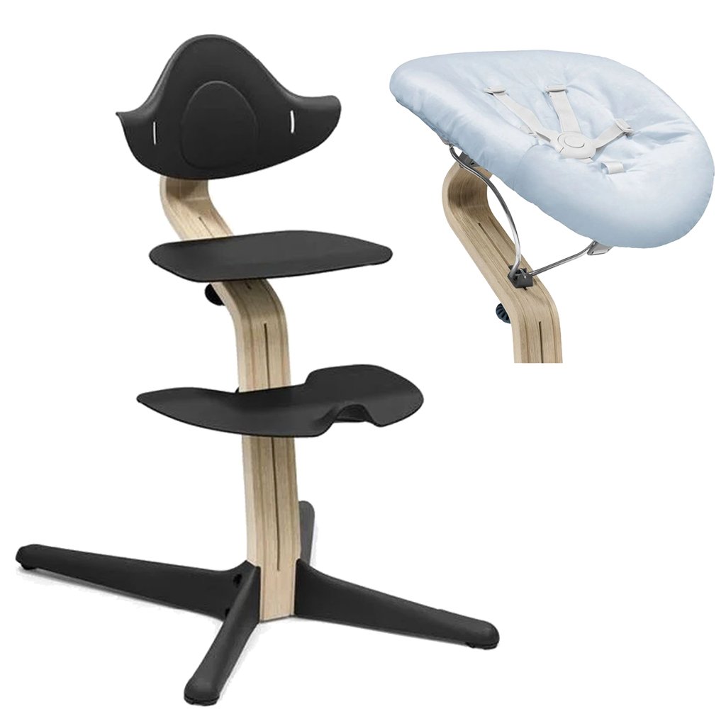 STOKKE Nomi Stuhl Oak mit Newborn Set - ergonomisch und flexibel