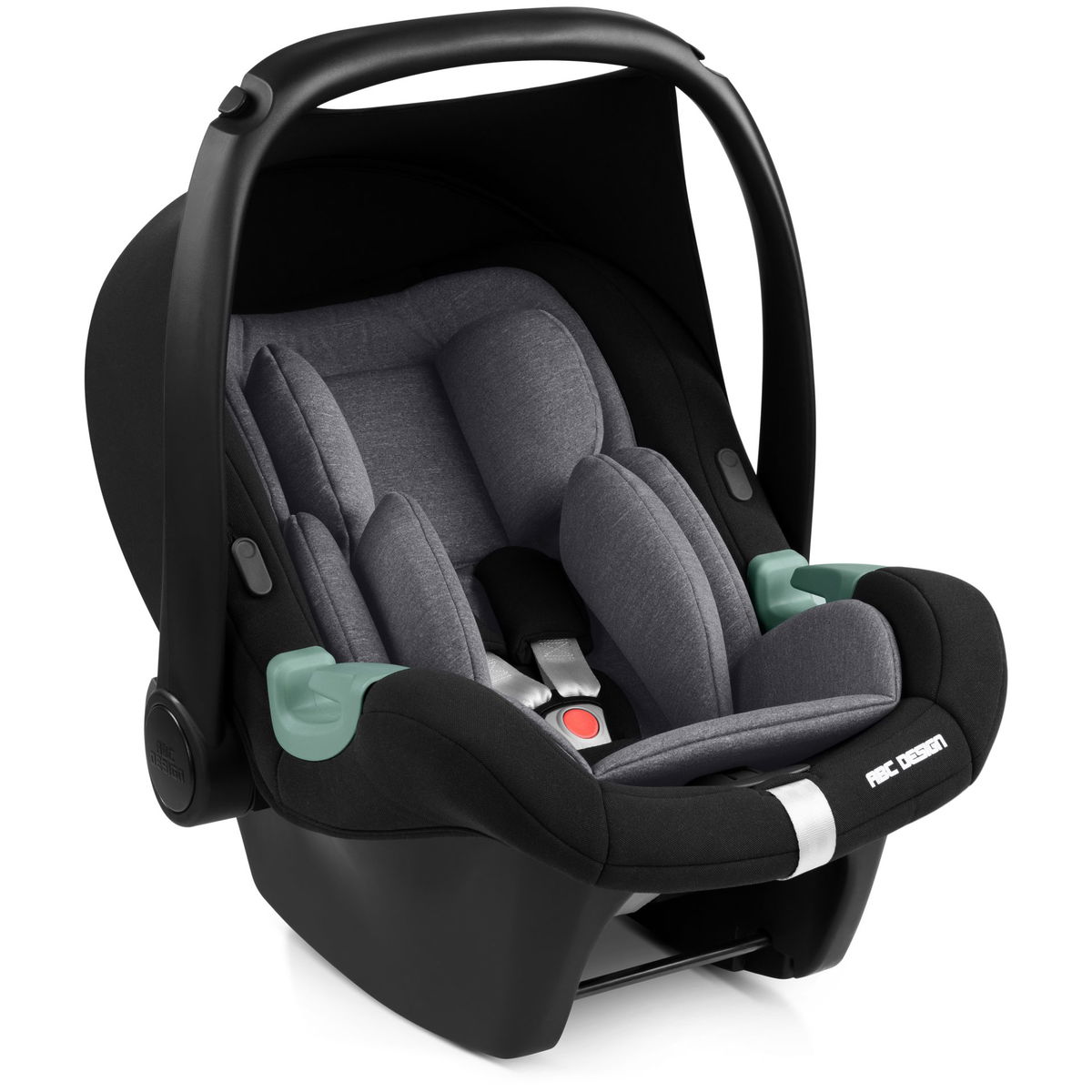 Babyschale von ABC Design in Schwarz-Grau mit Tragegriff